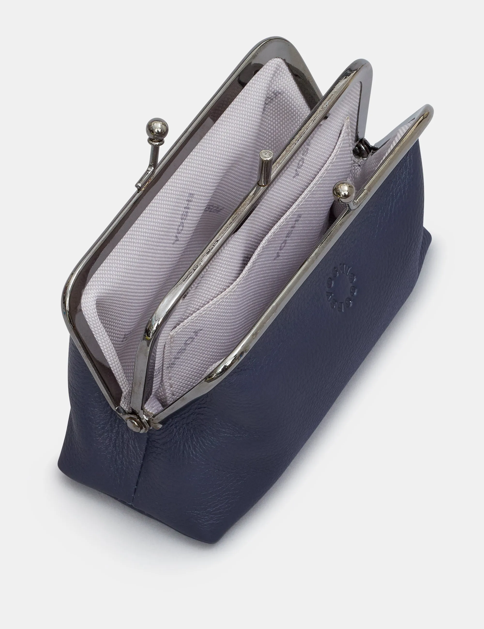 Navy Leather Aubrey Frame Purse