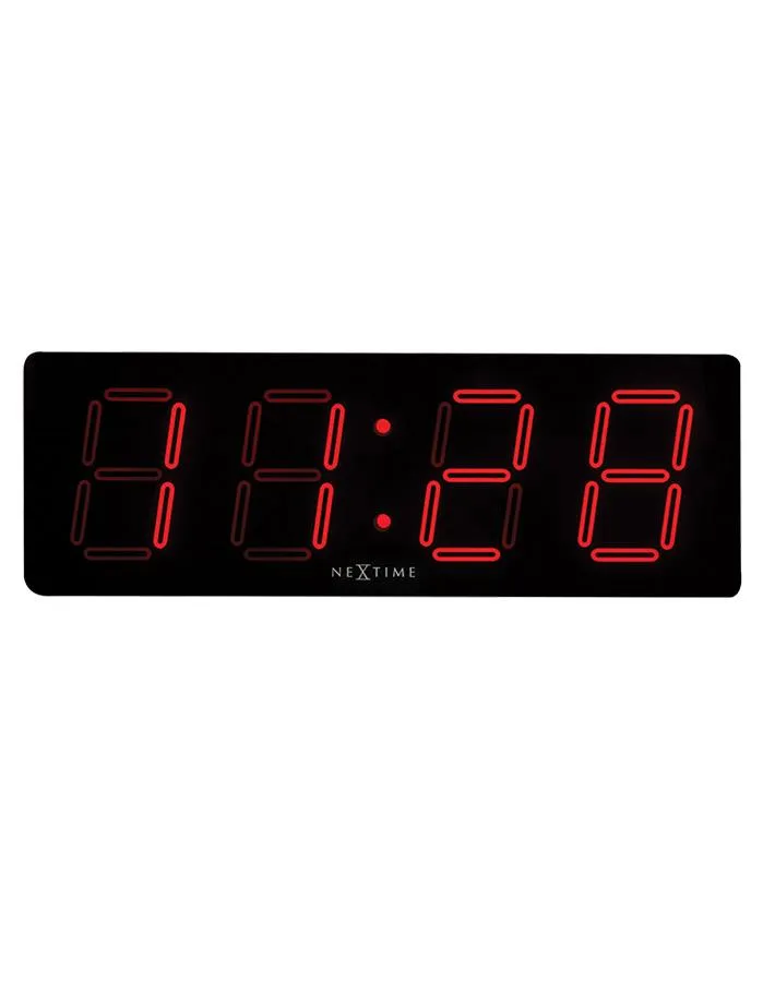 NeXtime Big D Large Digital Wall Clock - Red LED Display - AC Adaptor