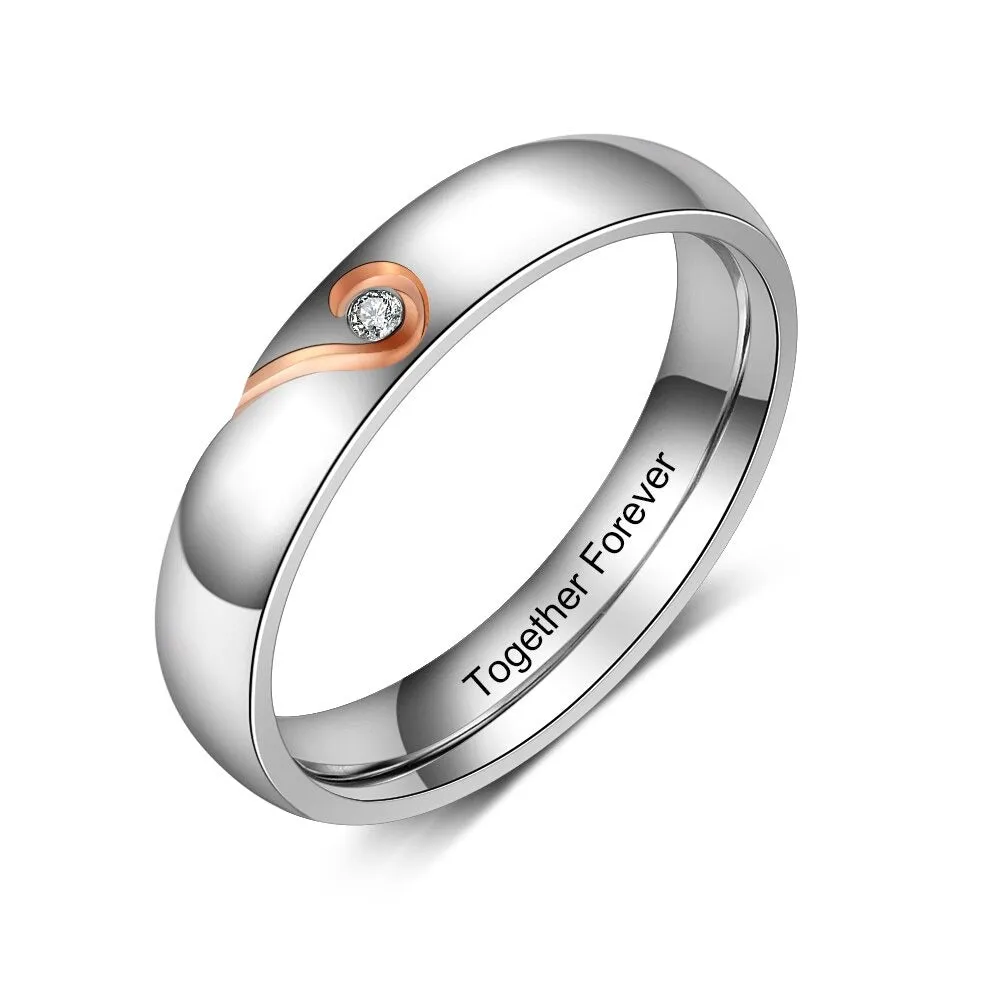 Personalized Inner Engraving Name Couple Rings