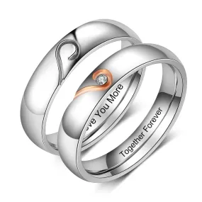 Personalized Inner Engraving Name Couple Rings