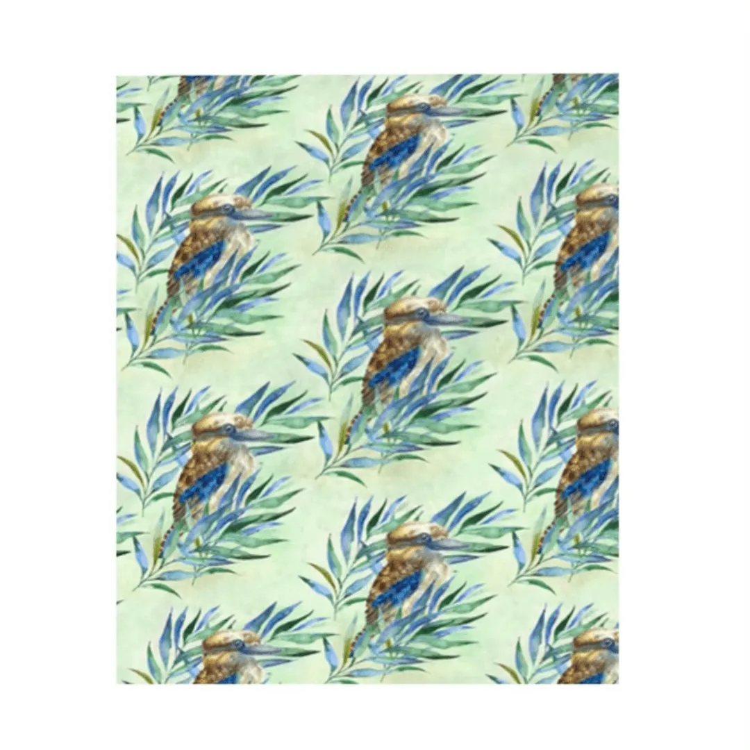 PREORDER Eucalyptus Kookaburra Fitted Sheet (Ships w/c 16th Sept)