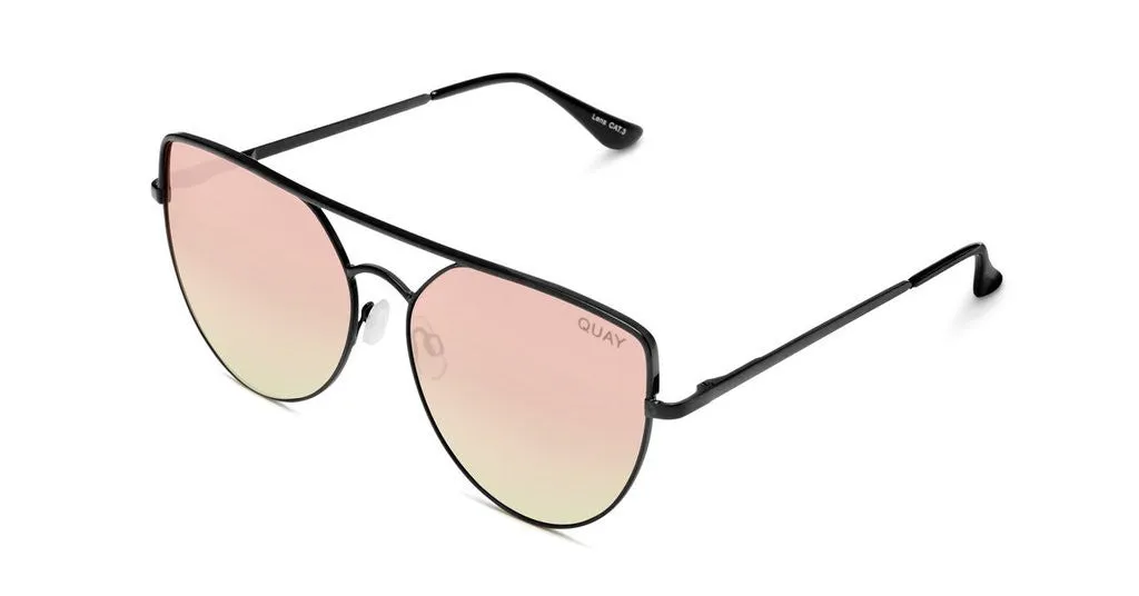 Quay Santa Fe Black/Red Lens Sunglasses