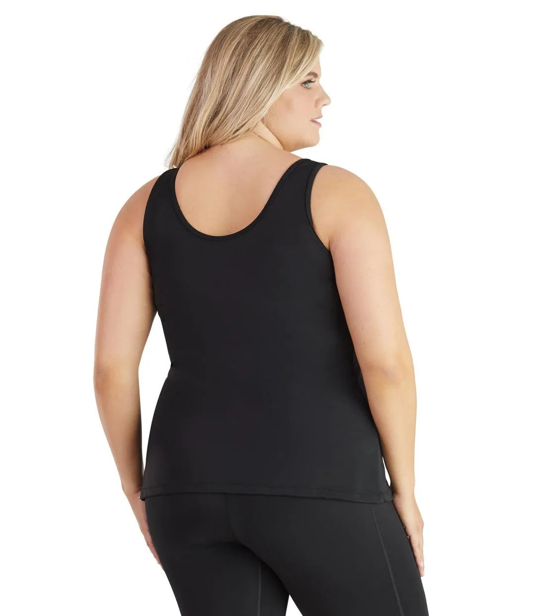 QuikEnergy Tankini Swim Top Turq and Black