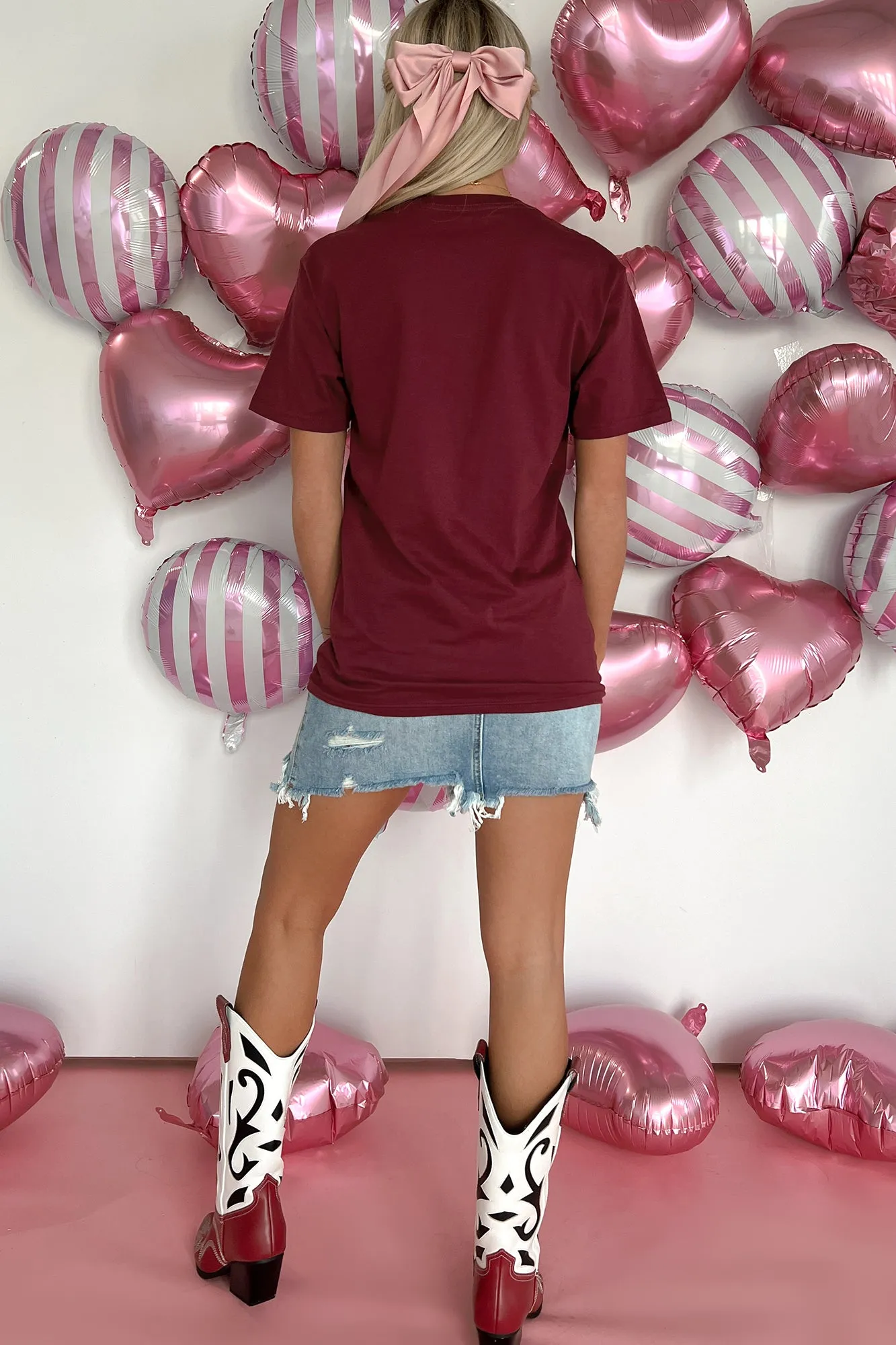 "Kisses 25¢" Graphic T-Shirt (Maroon) - Print On Demand