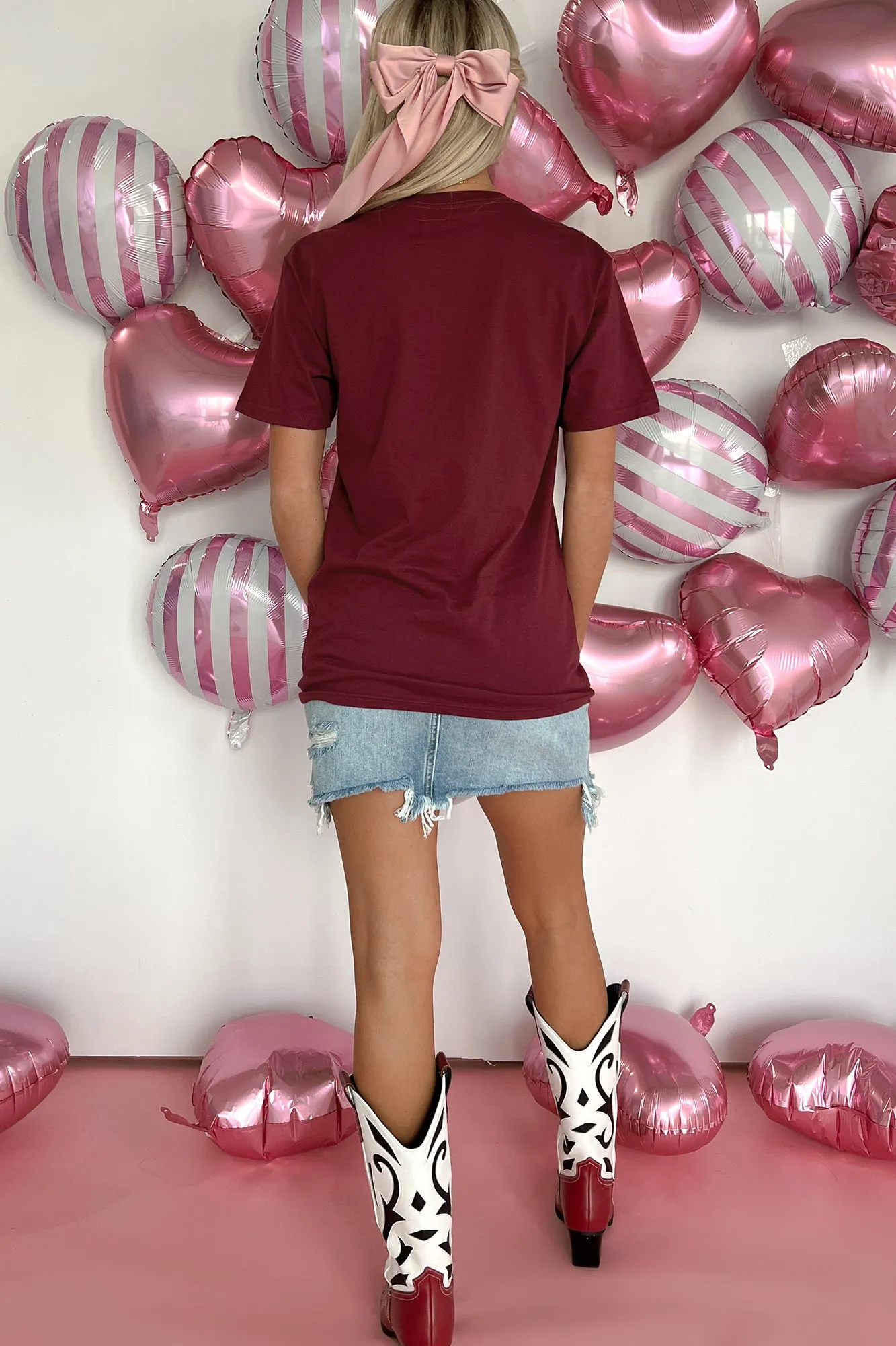 "Kisses 25¢" Graphic T-Shirt (Maroon) - Print On Demand