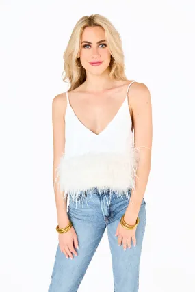 Reno Feather Tank Top - White