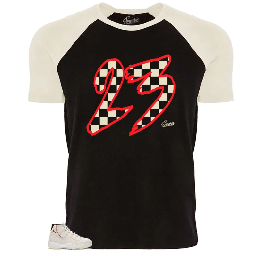 Retro 11 Platinum Tint Checkered Baseball Tee