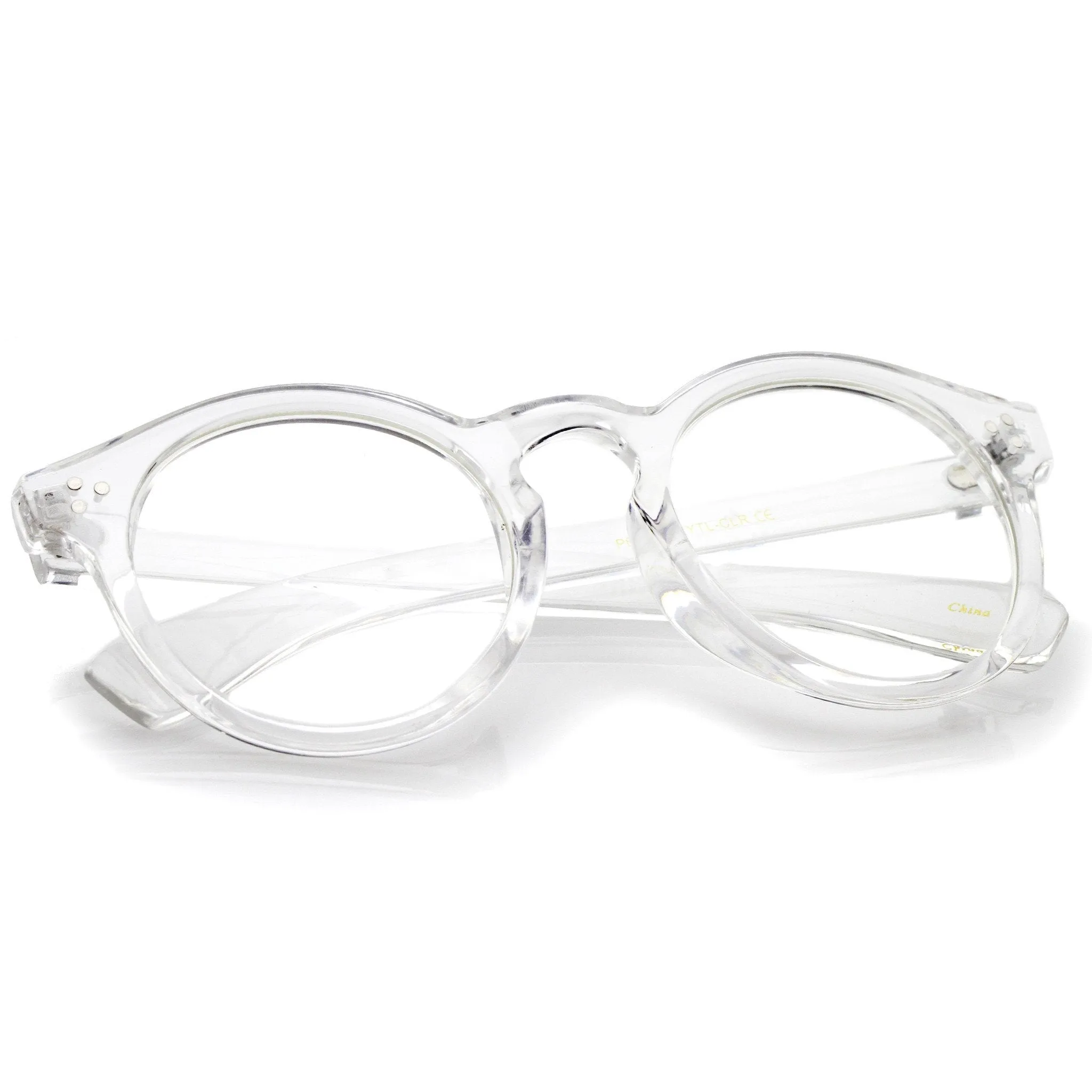 Retro Round P3 Transparent Clear Lens Glasses