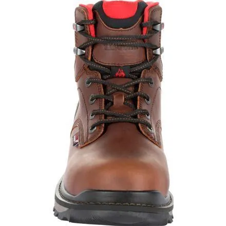 Rocky Men's Rams Horn 6" WP Work Boot - Brown - RKK0259