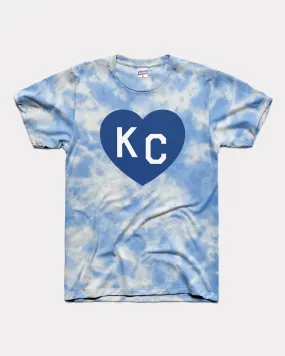 Royal KC Heart Blue & White Tie Dye T-Shirt