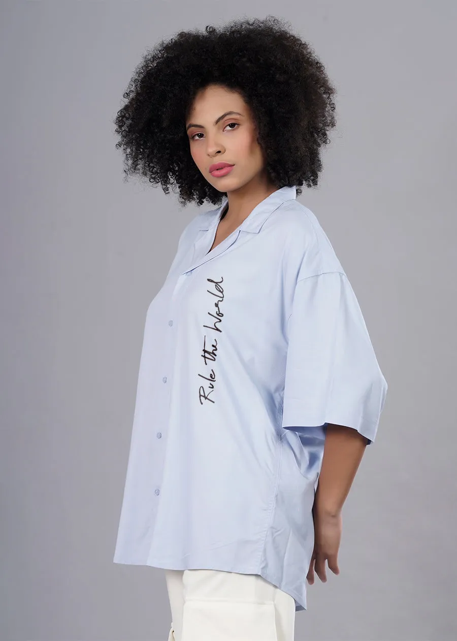 Rule The World Womens Fluidic Oversized Shirt