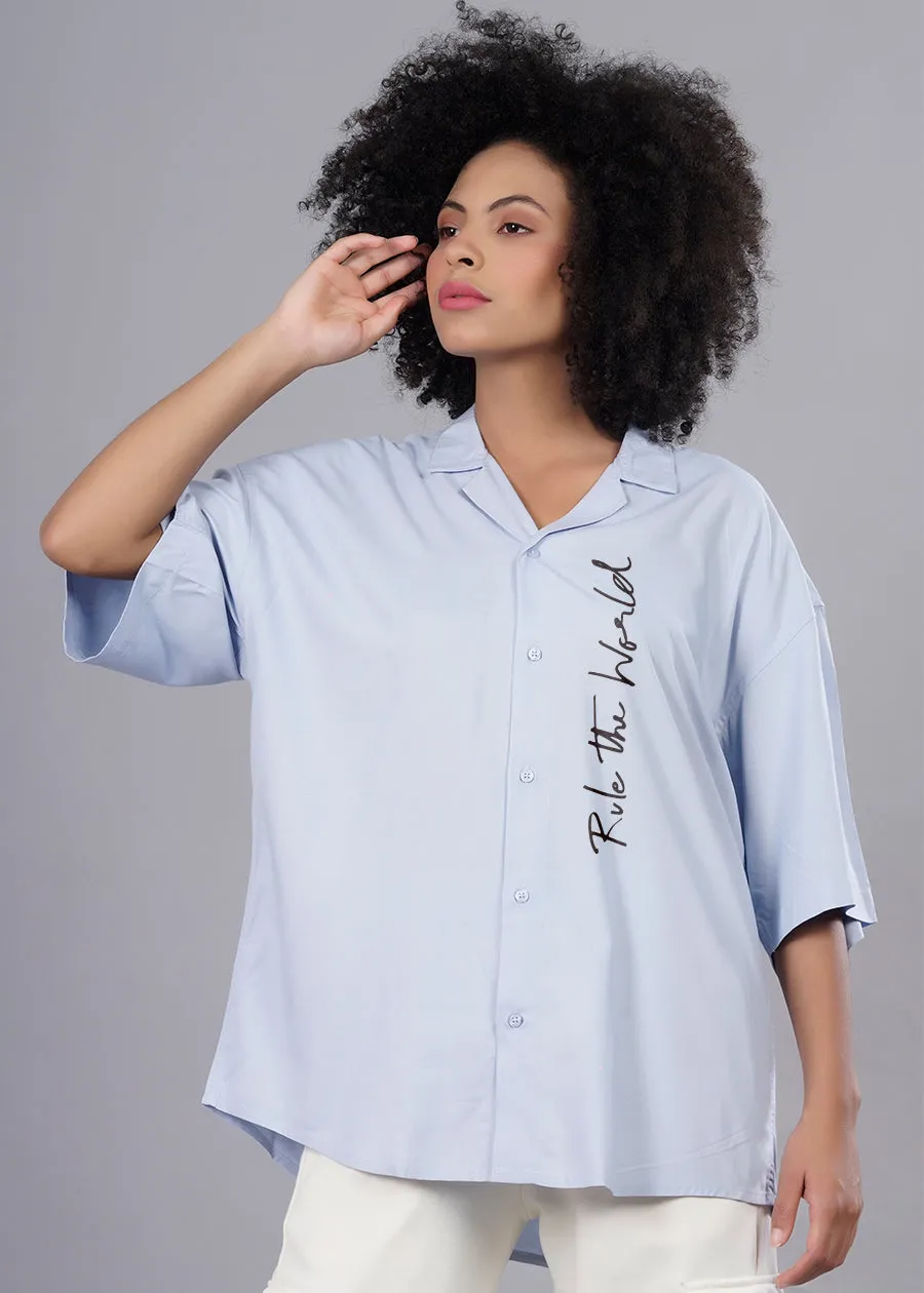 Rule The World Womens Fluidic Oversized Shirt