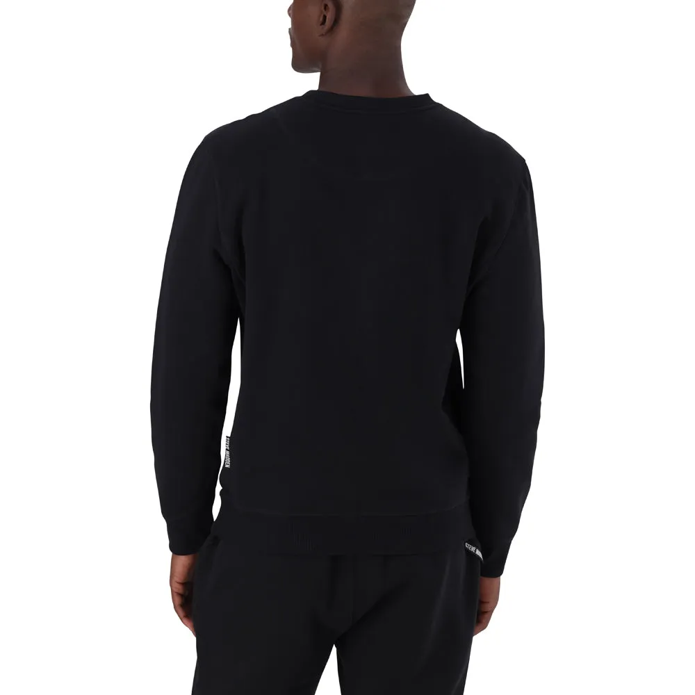 SEBASTIAN BLACK CREW NECK FLEECE SWEAT