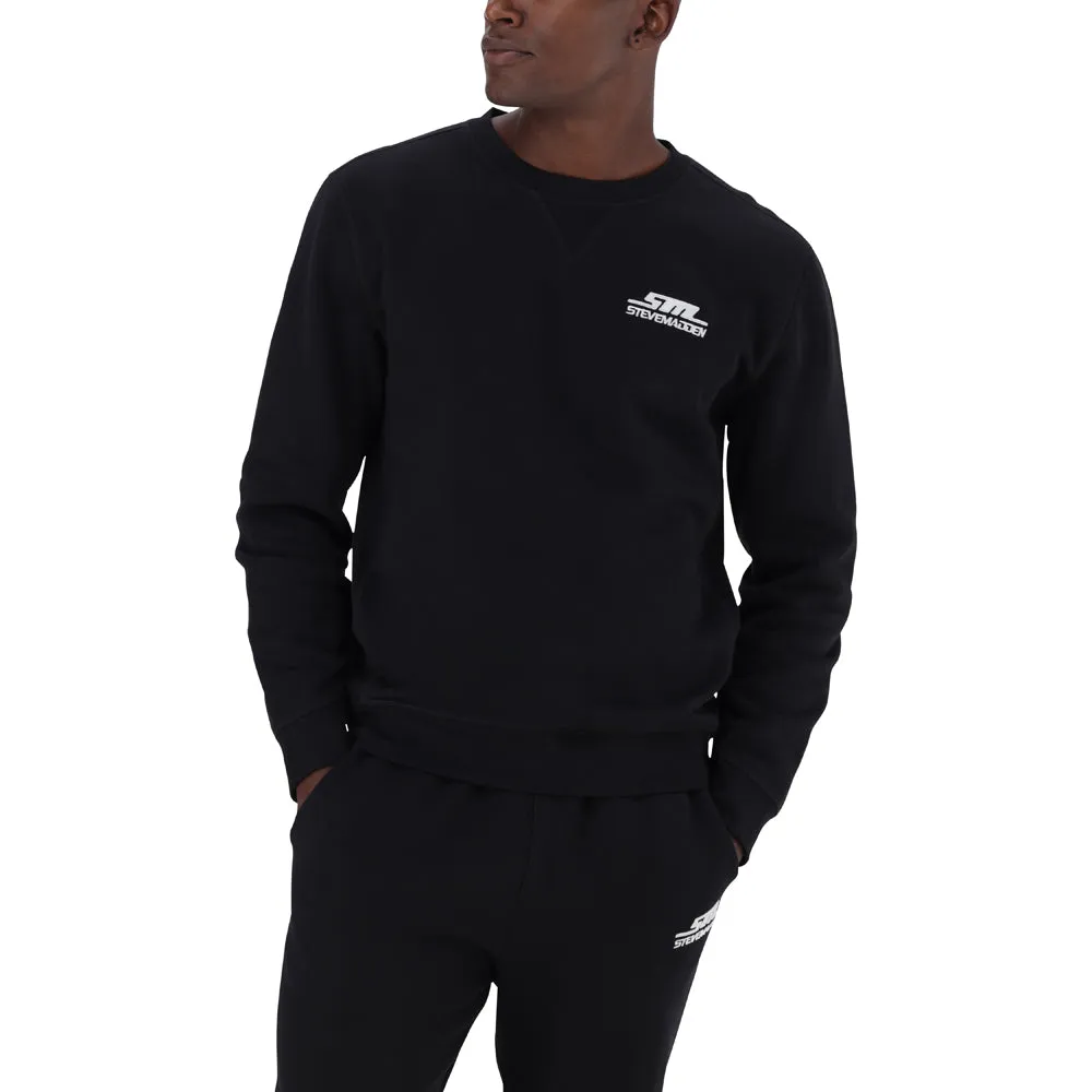 SEBASTIAN BLACK CREW NECK FLEECE SWEAT