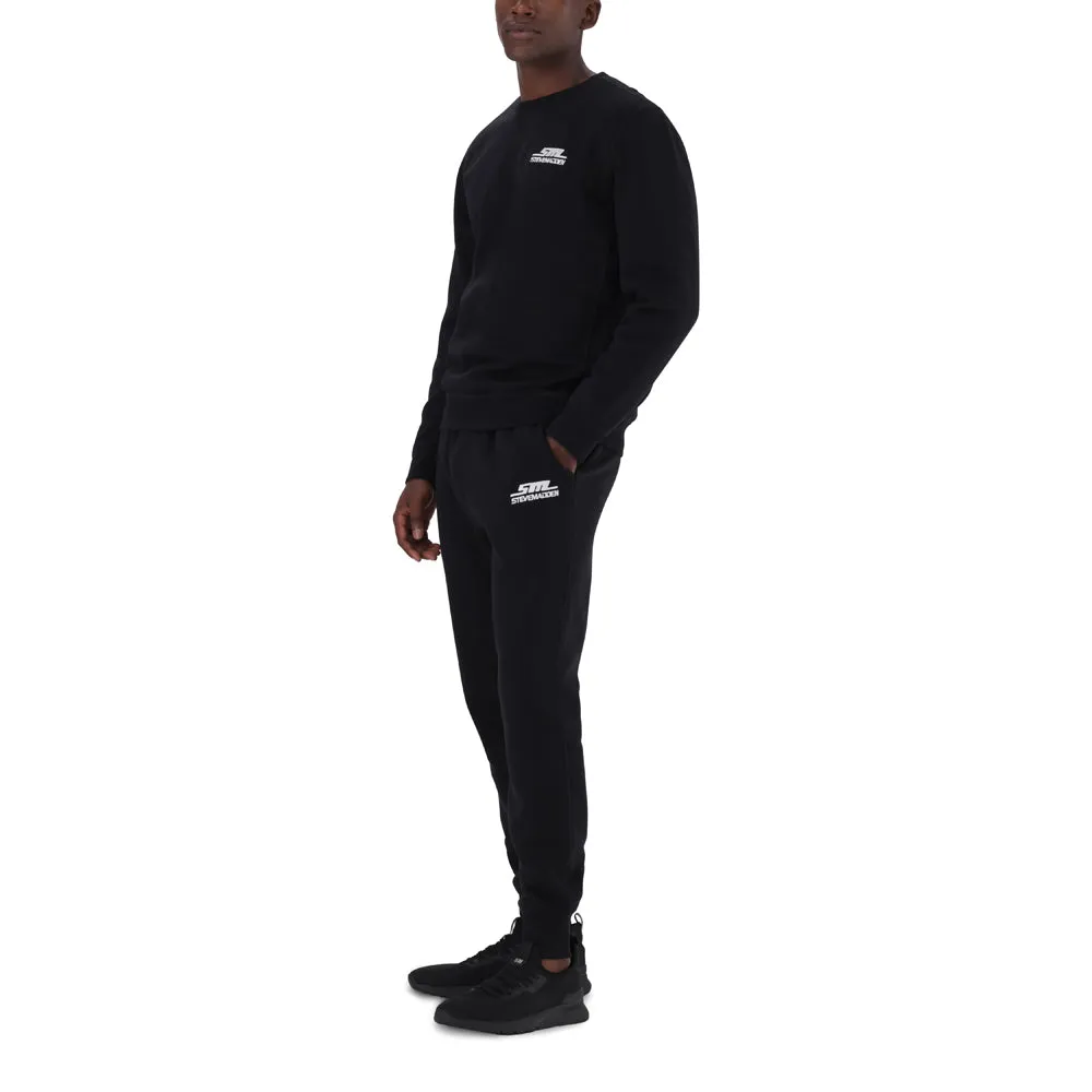 SEBASTIAN BLACK CREW NECK FLEECE SWEAT