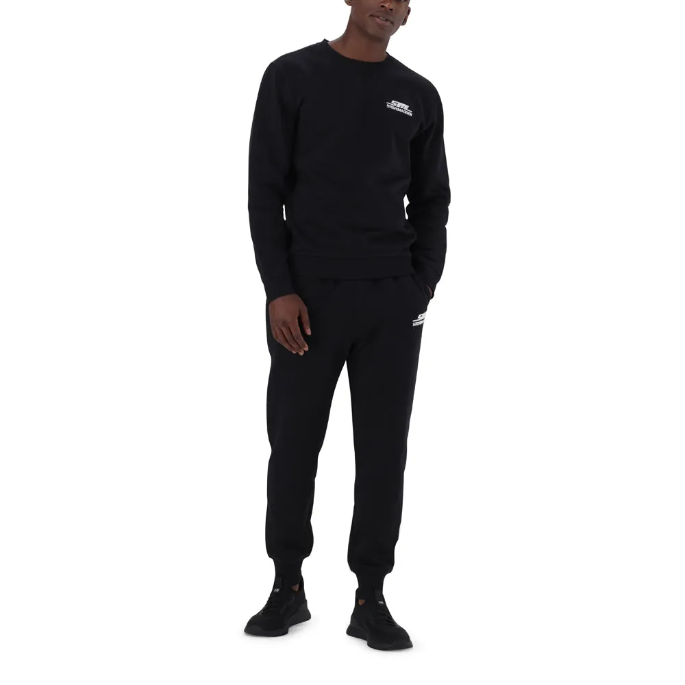 SEBASTIAN BLACK CREW NECK FLEECE SWEAT