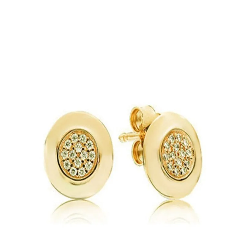 Shiny Zircon Round Hoop Earrings