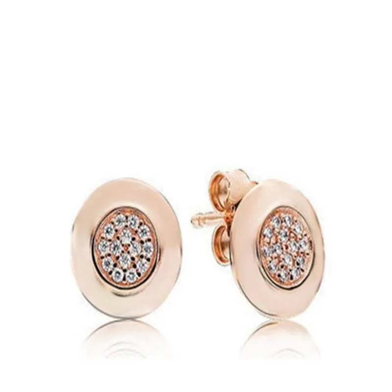 Shiny Zircon Round Hoop Earrings