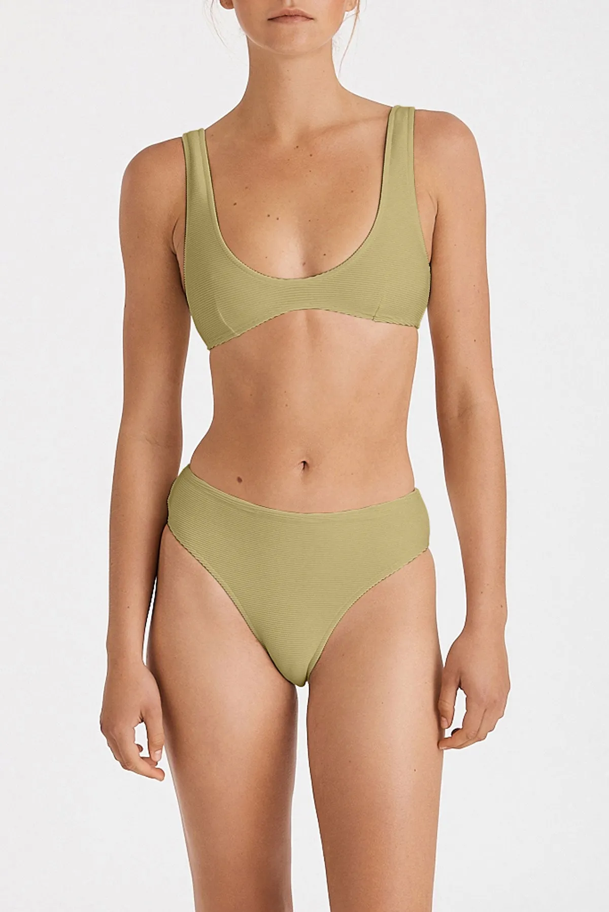 Signature Crop Bralette Top - Avocado