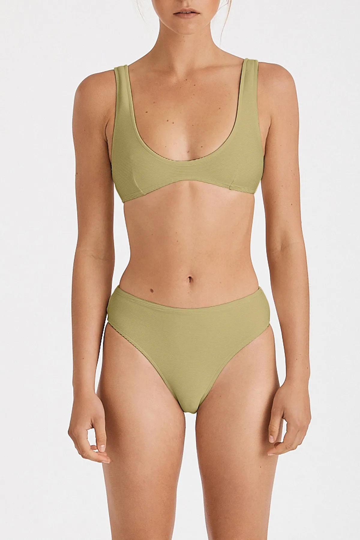 Signature Crop Bralette Top - Avocado