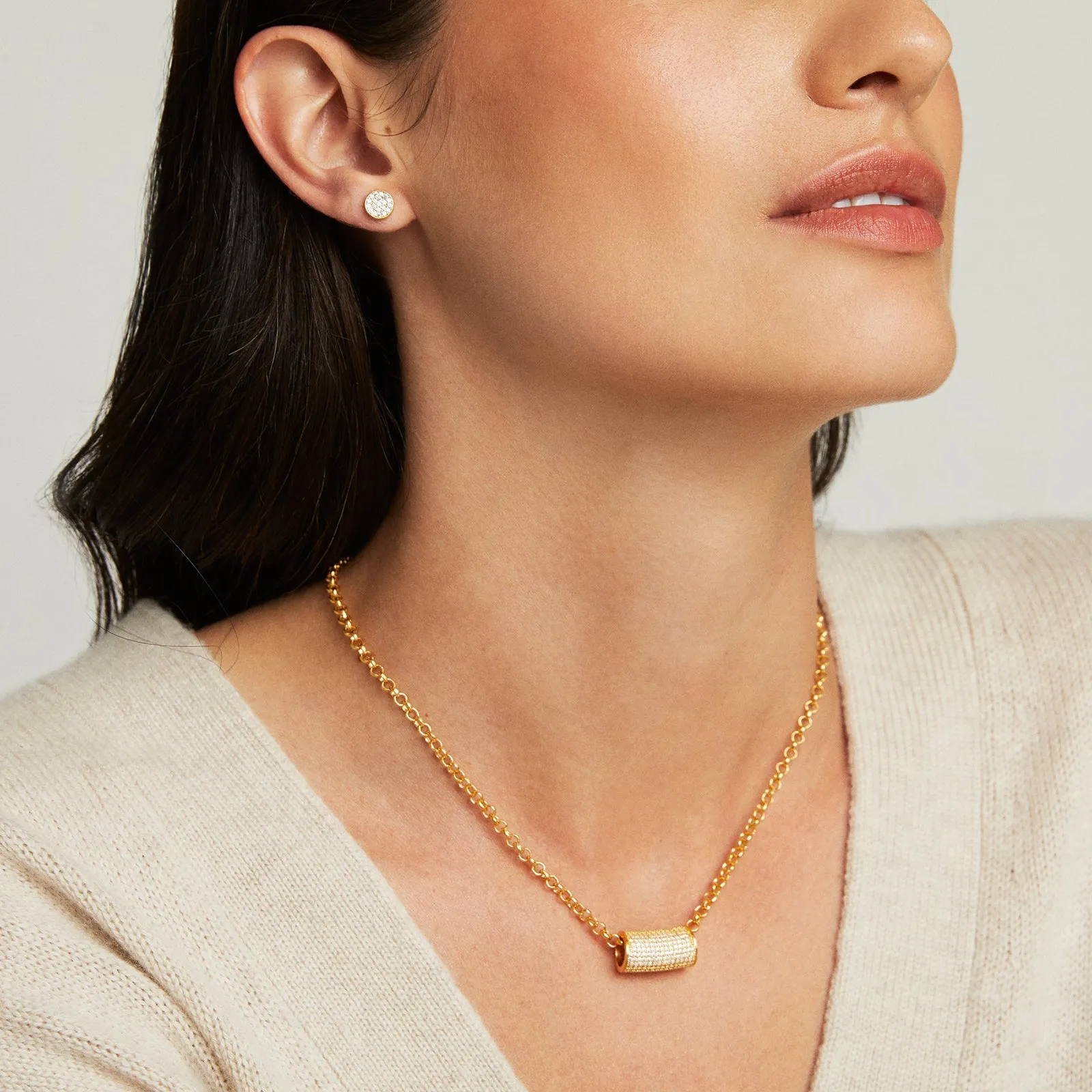 Signature Pavé Tube Necklace