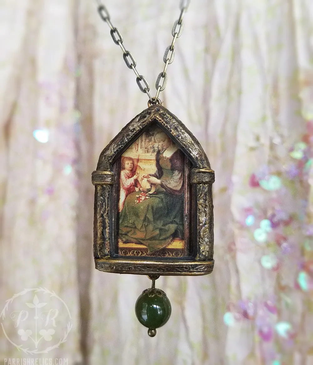 St. Dorothy ~ Gothic Arch Pictorial Shrine Amulet