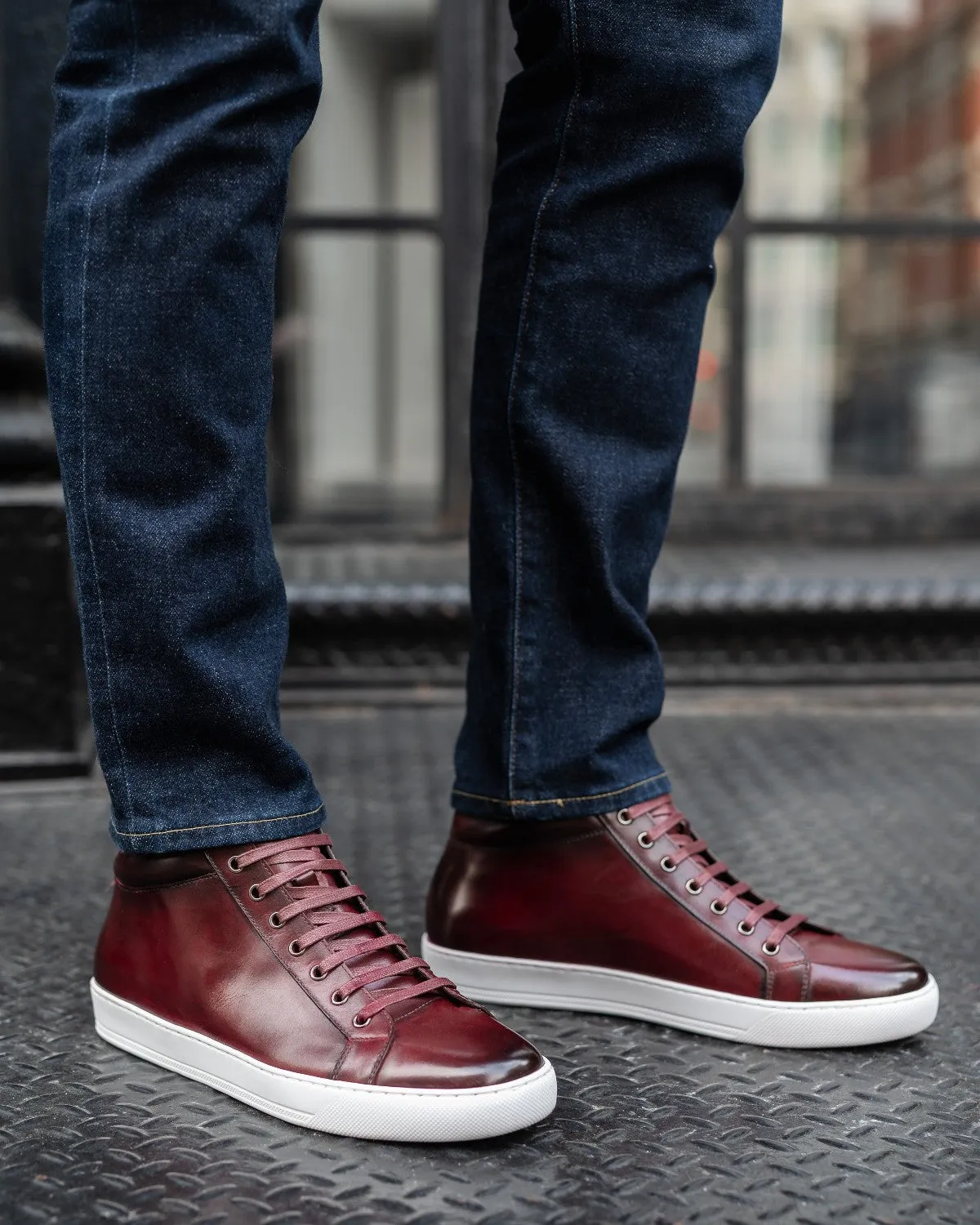 The Carter Mid-Top Sneaker - Oxblood - White Sole