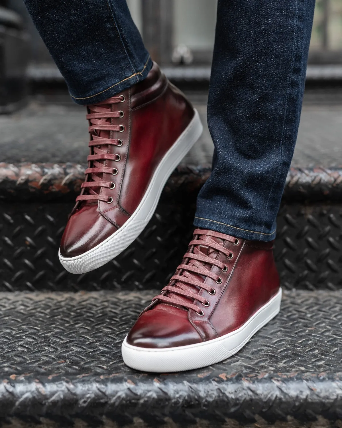 The Carter Mid-Top Sneaker - Oxblood - White Sole