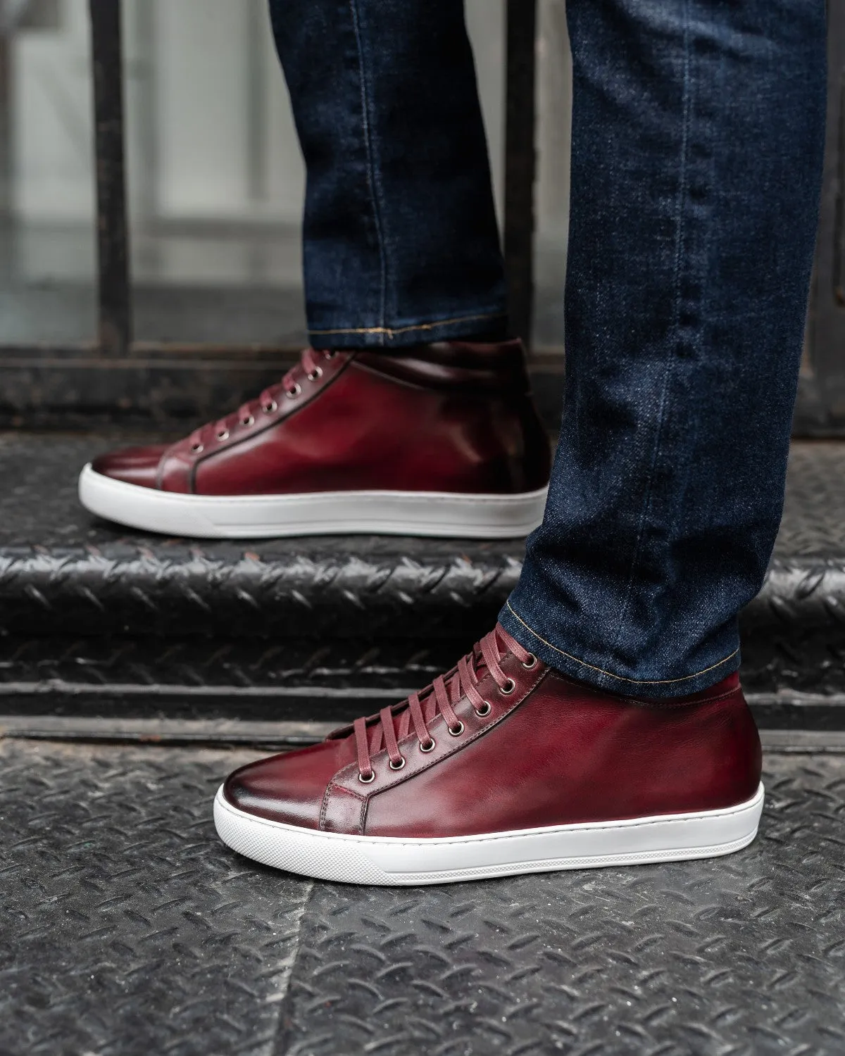 The Carter Mid-Top Sneaker - Oxblood - White Sole