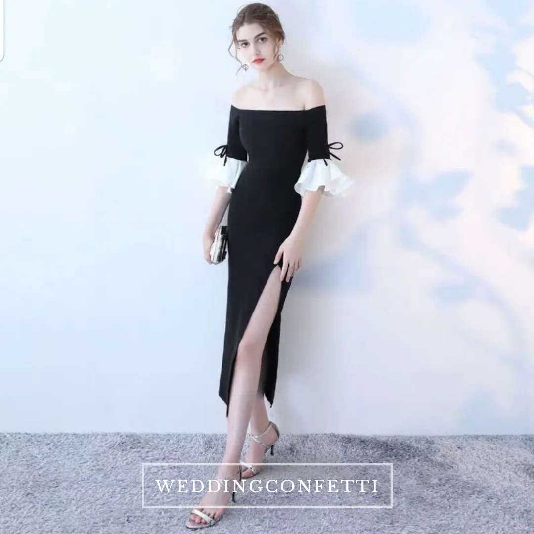 The Fayth Cocktail Black Trumpet Sleeves Dress