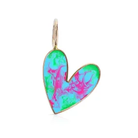 TIE DYE ENAMEL HEART CHARM