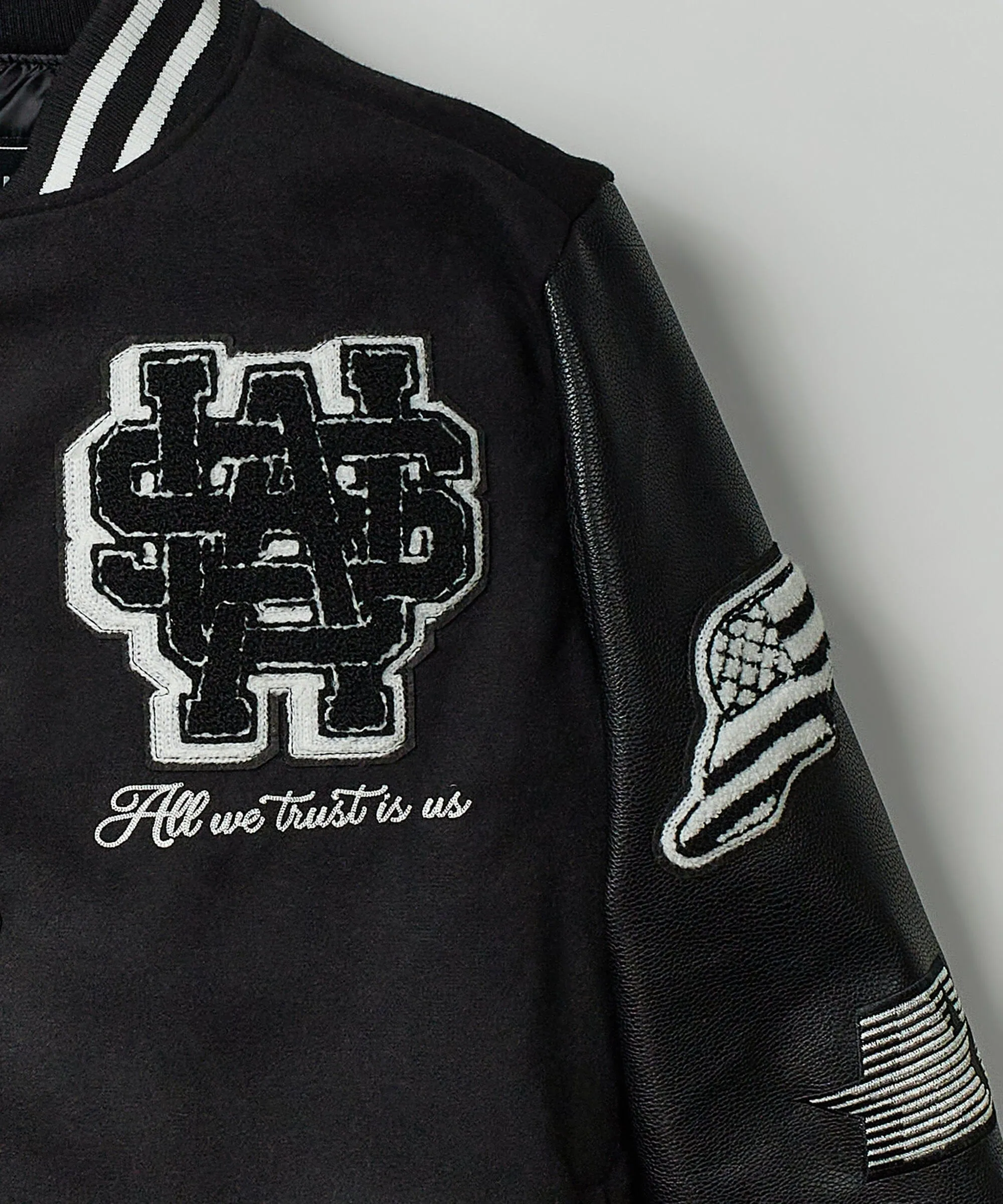 USA Wool Varsity Jacket - Black