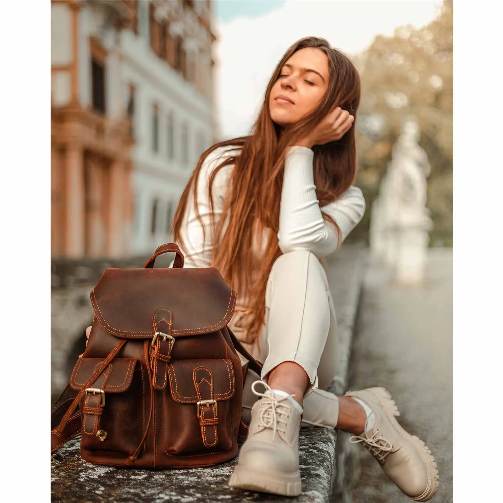 Vintage Genuine Leather Backpacks