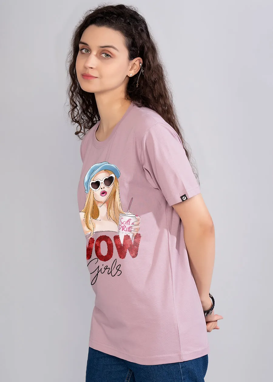 Wow Girls Women Boyfriend T-Shirt