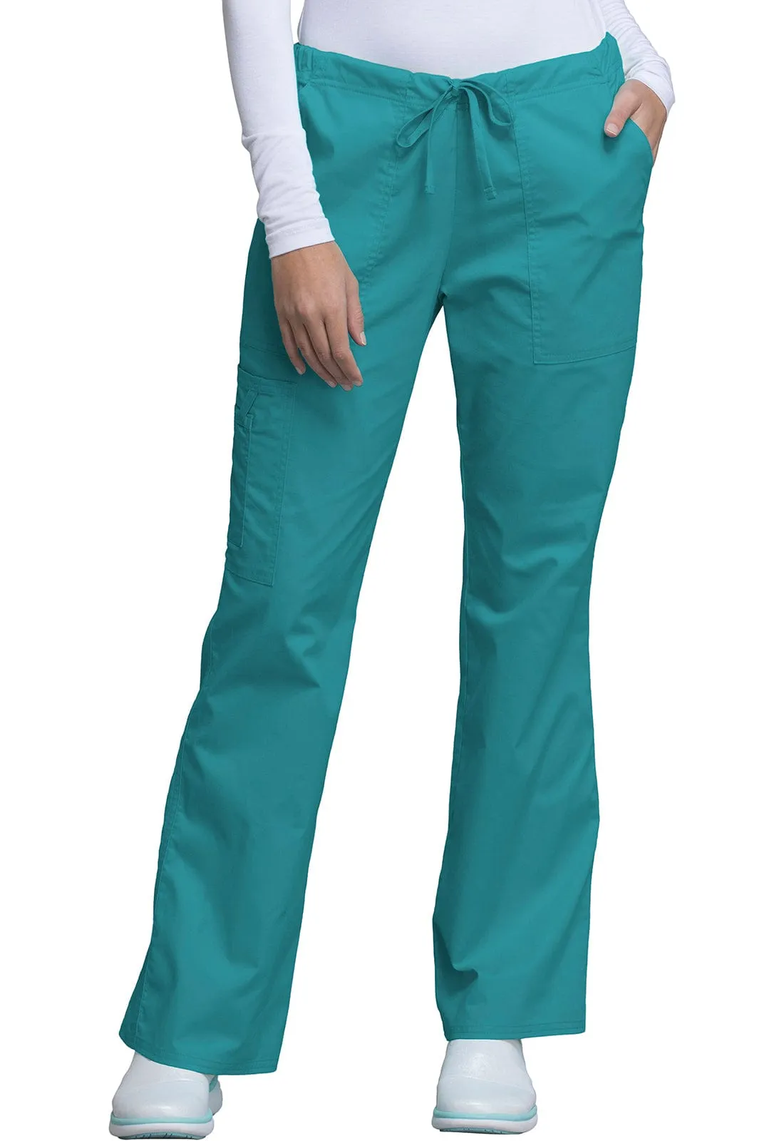 WW Core Stretch  Mid Rise Drawstring Cargo Scrub Pant 4044